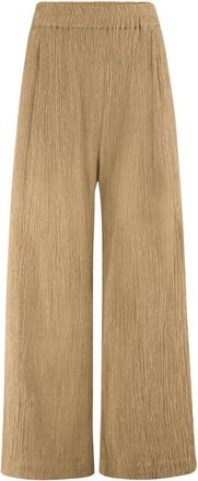 By-Bar Amsterdam Lurex Broek Benji Stijl - Dames - Wijde Broeken - Geel - M - Broeken