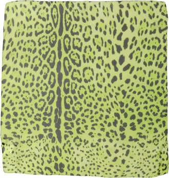 Dolce & Gabbana Green Leopard Print Silk Square Foulard Womens Scarf