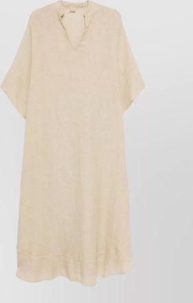 120% Lino linen v-neck kaftan dress