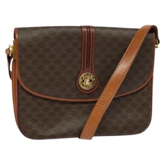 Celine Pre-owned Cross Body Bags, female, Brown, Size: ONE SIZE Pre-owned Vintage macadam shoulder bag