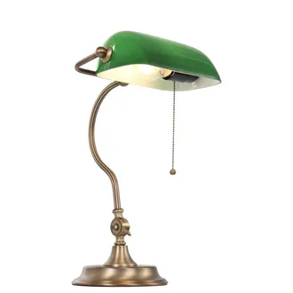 Steinhauer Sienna Belana Bankers Sobremesa Bronce Cepillado, Cristal Verde Brillo