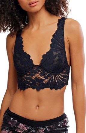 Free People Petal Party Plunge Bralette in Black at Nordstrom, Size X-Small