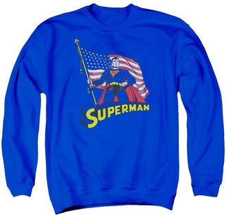 Gildan Superman American Flag Adult Crewneck Sweatshirt
