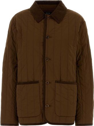 A.P.C. Womens Brown Stretch Nylon Leone Jacket - Size Medium