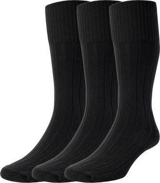 Hj Hall Cushion Sole Work Boot Socks - HJ7 (3-Pair), Indestructible Half Hose Heavy-Duty Nylon & Wool Blend Mens Socks for Outdoors, Construction, & Farming (