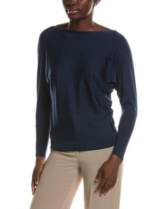 Lafayette 148 New York Bateau Neck Dolman Wool & Silk-Blend Sweater
