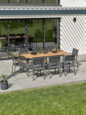 DCB Garden Conjunto de comedor de jard&iacute;n de 8 plazas - acacia