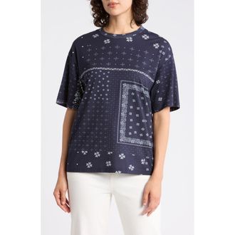AG - Adriano Goldschmied Karter Ex-Boyfriend T-Shirt in Ag Bandana Deep Navy at Nordstrom Rack, Size X-Small