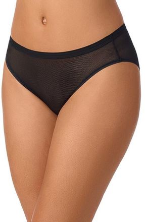 DKNY Table Top Sheer Stripe Bikini in Black at Nordstrom, Size X-Large