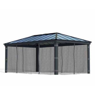 Palram Netting Set for Dallas 12 x 20 Gazebo - L212 x W507 cm - Dark Grey