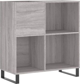 vidaXL Vidaxl - Mueble discos madera contrachapada gris Sonoma 84,5x38x89 cm