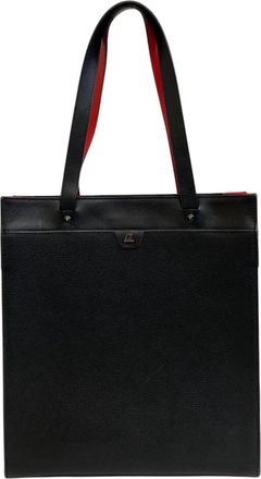 Christian Louboutin Black Leather Shoulder Bag Tote Bag (Pre-Owned)