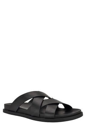 Tommy Hilfiger Bivin Crossover Slide Sandal in Black at Nordstrom Rack, Size 12