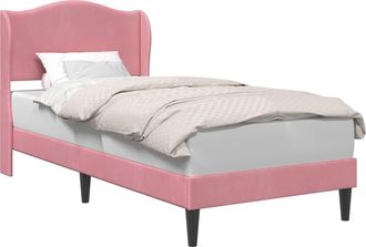 vidaXL Estructura De Cama Con Cabecera Rosa 100 X 200 Cm Terciopelo Vidaxl