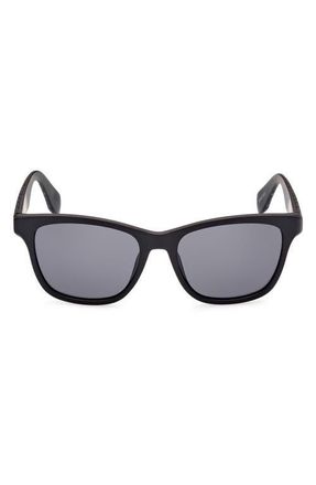 adidas 54mm Navigator Sunglasses in Matte Black /Smoke at Nordstrom