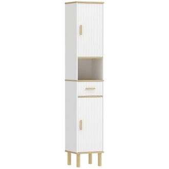 HOMCOM Columna de ba&ntilde;o 31.5x29.7x171.5 cm blanco