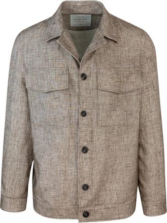 Lubiam Overshirt - Heren - Zomerjassen - Bruin - M - Katoen - Jassen