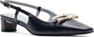 Frances Valentine Emma Slingback Pump in Navy/Oyster at Nordstrom, Size 6.5