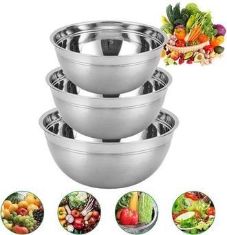 OEM Bols Para Mezclar, Juego De 3, Bol Para Mezclar, Acero Inoxidable, Bol Para Mezclar, Bols Para Ensalada, Horneado, Bols Para Aderezo De Ensalada