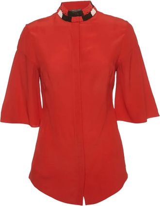 Alexander McQueen Blusa con perline - Rosso