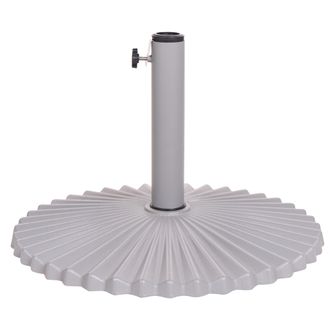 Beliani Base Para Sombrilla De Acero Acanalado Con Recubrimiento En Polvo Resistente A Las Manchas Y Agua M&aacute;stil Ajustable Gris Carezza
