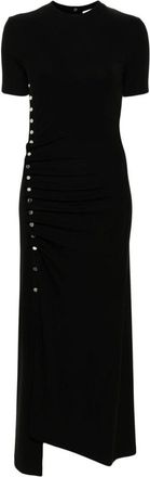 Paco Rabanne Black Maxi Dress With Silver Button Detailing