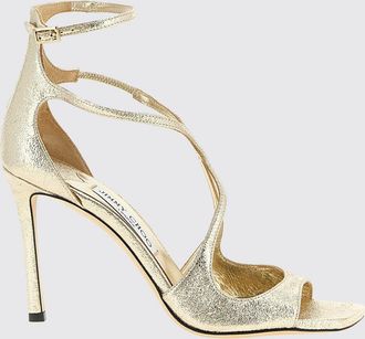 Jimmy Choo London Sandali Azia in nappa laminata con tacco a spillo e punta squadrata
