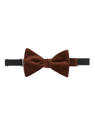 Oliver Brown Velvet Bow Tie, Self Tie - Brown