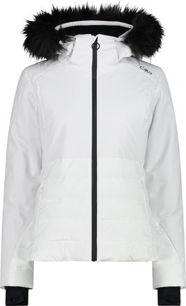 F.lli Campagnolo Womens ski jacket with detachable faux fur hood White - Size XXS/X-Small