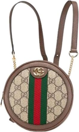 Gucci Pre-owned Backpacks, female, Multicolor, Size: ONE SIZE Pre-owned Ophidia GG Supreme Leather Backpack