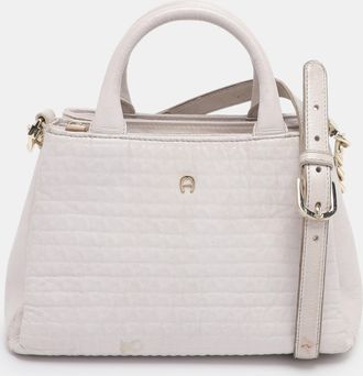 Aigner Off-White Leather Olivia Tote
