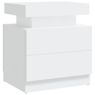 Berkfield Home Bedside Cabinet White 45x35x52 cm Engineered Wood | Size: 45 x 35 x 52 cm