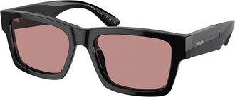 Prada PR 25ZSF Asian Fit Polarized 1AB05Z Mens Sunglasses Black Size 56