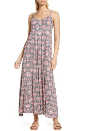 Loveappella Paisley Knit Maxi Dress in Navy Coral at Nordstrom, Size X-Small