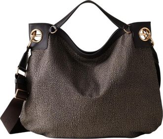 Borbonese London Large Hobo Bag - Dames - Schoudertassen - Bruin - ONE Size - Leer - Tassen