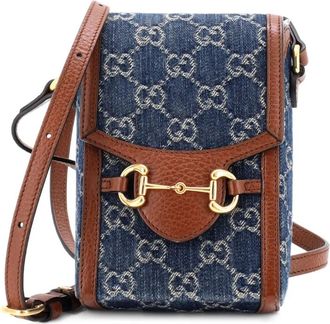 Gucci Horsebit 1955 GG Denim Mini crossbody bag - women - Denim - One Size - Blue