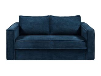 VENTE-UNIQUE.COM Sof&aacute; cama terciopelo 3 plazas azul oscuro 195x223cm
