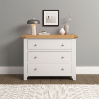 Seconique Windsor 3 Drawer Chest (Fully Assembled) in Ivory
