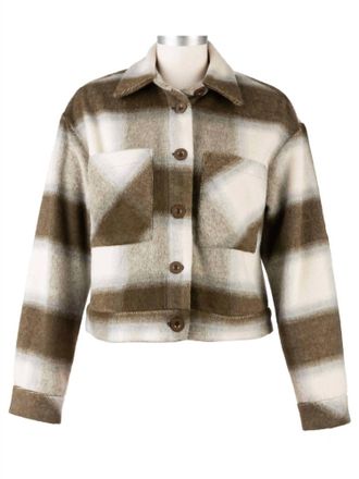 Kut from the Kloth Womens Luciana Crop Jacket With Drop Shoulder In Olive