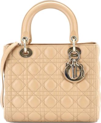 Dior Lady Dior Bag Cannage Quilt Lambskin Medium satchel - Toni neutri