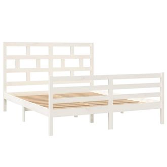 Berkfield Home Beautiful Bed Frame White Solid Wood Pine 160x200 cm