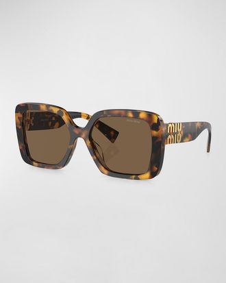 Miu Miu Logo Acetate Square Sunglasses
