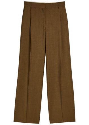 R&oacute;he Tailored Straight-leg Wool-blend Trousers - Brown - 34 (UK6 / XS)