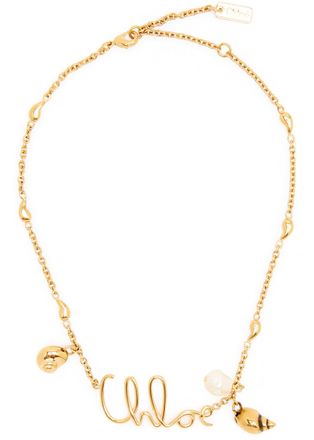 Chloé The Chloé Shells Logo Necklace - Gold - One Size
