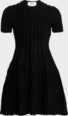 Alexander McQueen Chenille-Striped Viscose Mini Dress