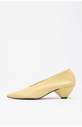 Bimba & Lola Leather Mid-Heel Shoe. in Light Yellow at Nordstrom, Size 38
