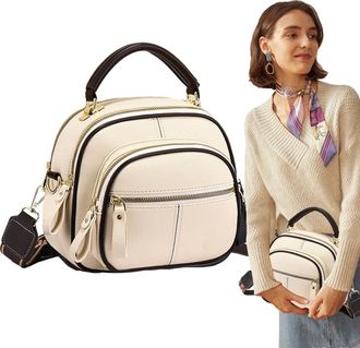 Generic Multifunctional Leather Bag - 22x19x13cm PU Polyester, Tote, Large Compartment | Perfect For Women Travel Work School Shopping Outdoor Daily Use Holid