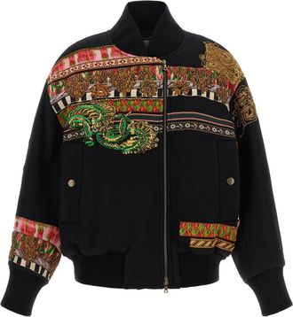 Dries Van Noten Multicolor Embroidered Mock Collar Jacket