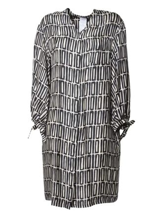 Max Mara geometric-print tie-cuff dress - Black