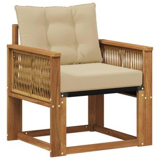 vidaXL Sof&aacute; Intermedio De Exterior Madera De Acacia S&oacute;lida Natural Vidaxl